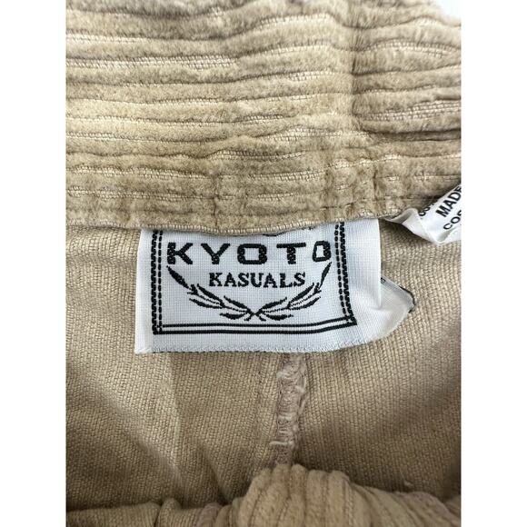 Kyoto Kasuals Womens Shorts Size 7 Brown Corduroy High Waisted Pleated Vintage - Picture 4 of 11